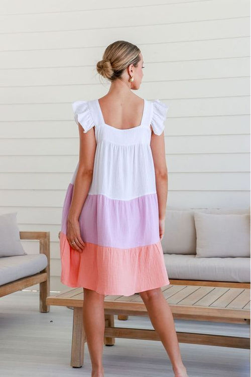 Billie Colour Block Dress Lilac