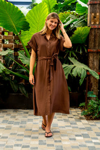 Carlson Dress Coffee