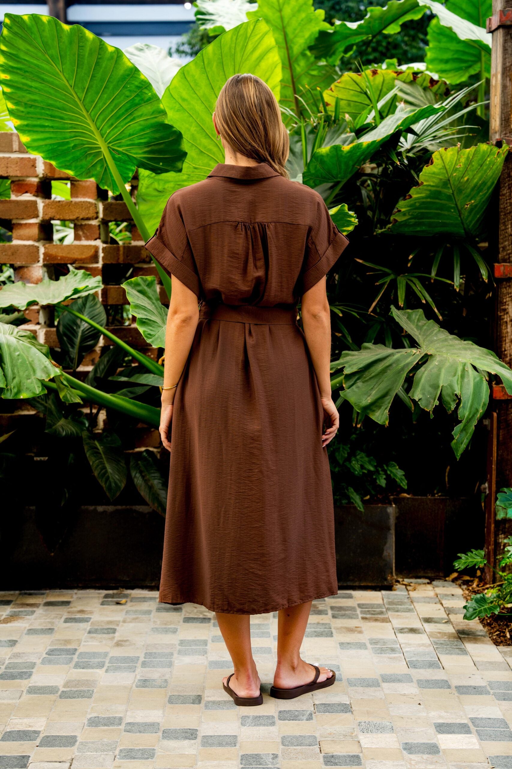Carlson Dress Coffee