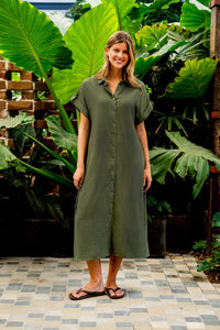 Carlson Dress Green