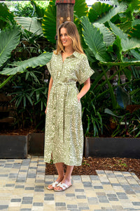 Elinor Dress Green/Cream