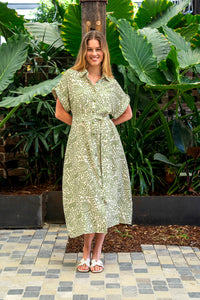 Elinor Dress Green/Cream