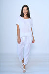 Tay V Neck Linen Top White