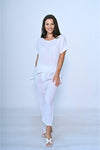 Tay V Neck Linen Top White