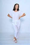 Tay V Neck Linen Top White