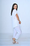 Tay V Neck Linen Top White