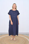 Crissy Linen Dress Navy