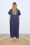 Crissy Linen Dress Navy
