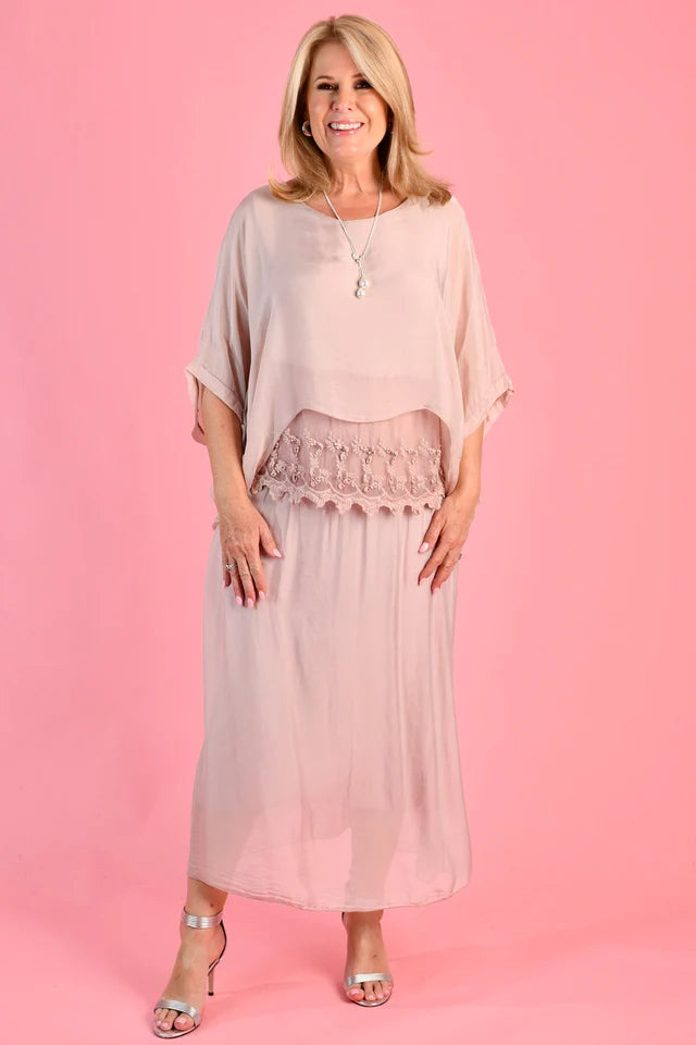 Marta Silk Top Blush