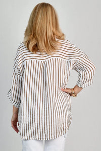 Serena Button Linen Shirt Mocha