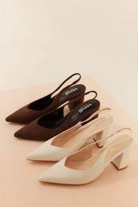 Elisha Slingback Block Heels Chocolate