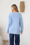 Fluffy Canyon Split Knit Blue