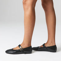 Europe Mary-Jane Flats Black Crinkle