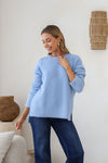 Fluffy Canyon Split Knit Blue