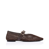 Eunice Mary-Jane Flats Chocolate
