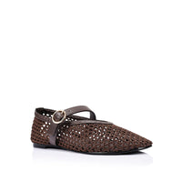 Eunice Mary-Jane Flats Chocolate