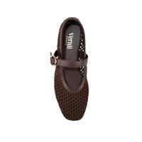 Eunice Mary-Jane Flats Chocolate