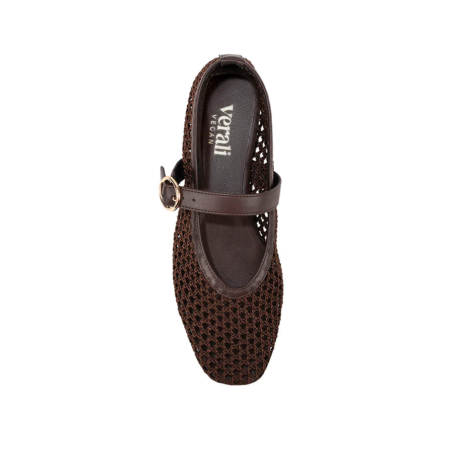 Eunice Mary-Jane Flats Chocolate