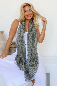 Animal Printed Scarf Mint