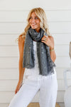 Checked Scarf Dark Charcoal