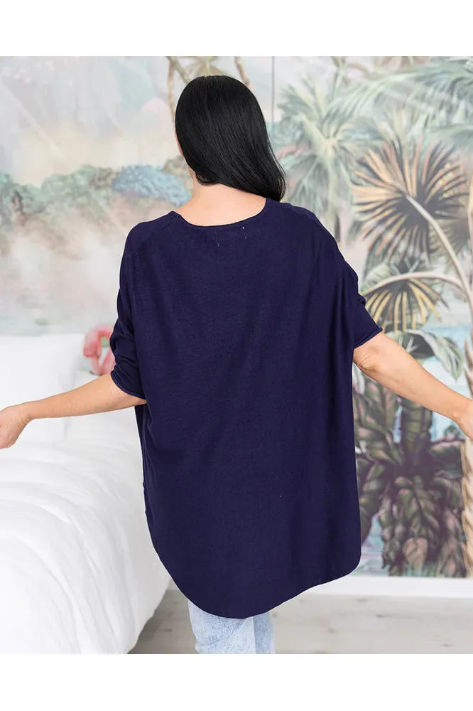 Frankie Batwing Knit Navy