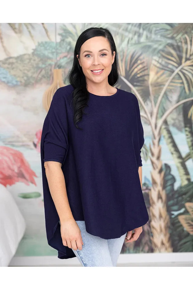 Frankie Batwing Knit Navy