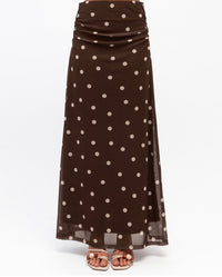 Dotted Delight Skirt Chocolate