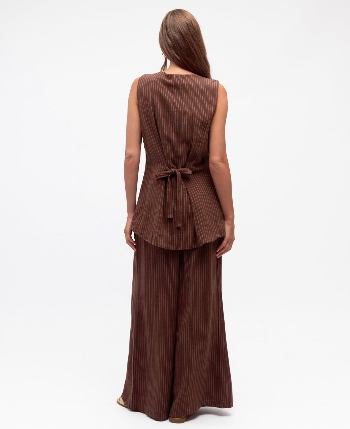 Jaymie Linen Vest Chocolate