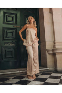 Sally Satin Pant Champagne