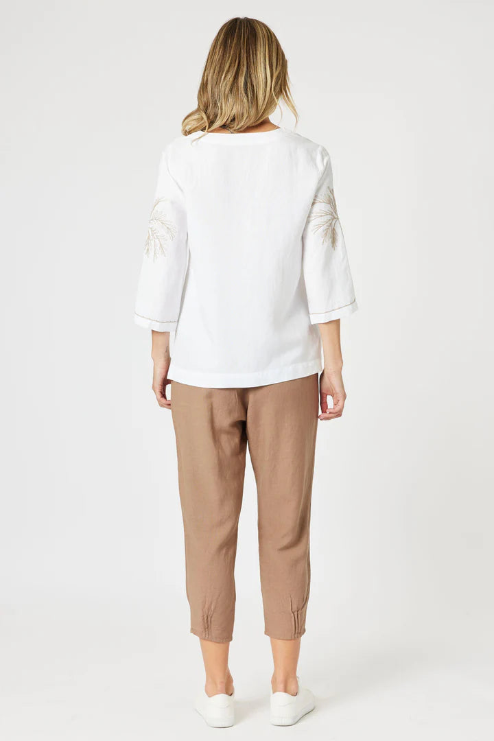 Lino Tapered Pant Nutmeg