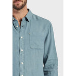 Hampton L/S Linen Shirt Shadow Blue