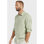 Hampton L/S Linen Shirt Silver Green