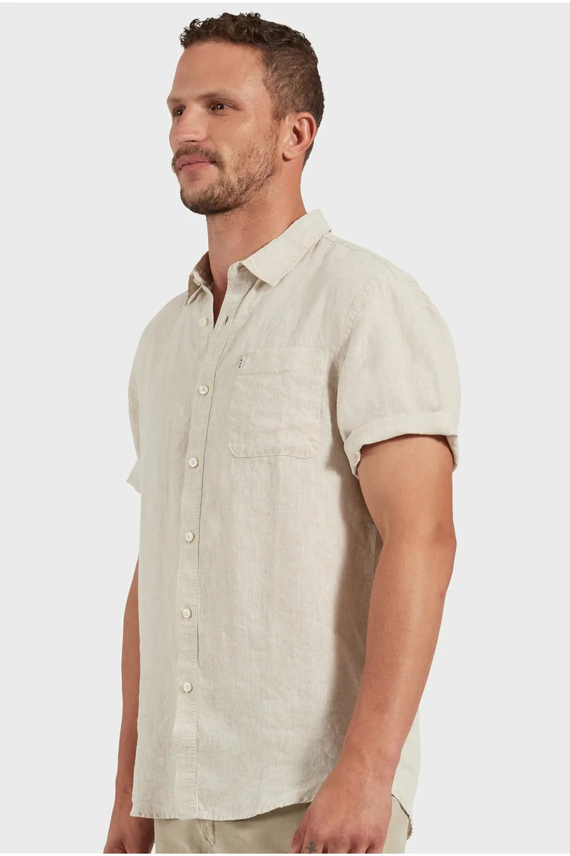 Hampton S/S Linen Shirt Oatmeal