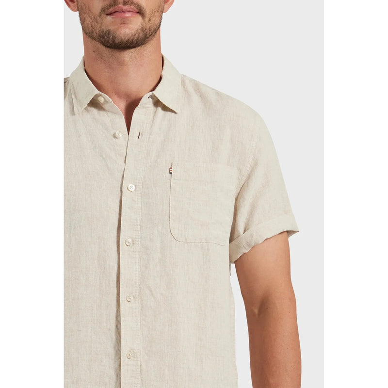 Hampton S/S Linen Shirt Oatmeal