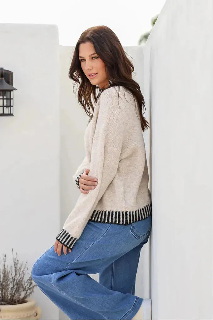 Tilly Stitch Knit Latte/Black