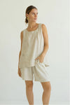 Sarah Linen Tank Natural