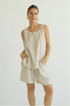 Sarah Linen Tank Natural
