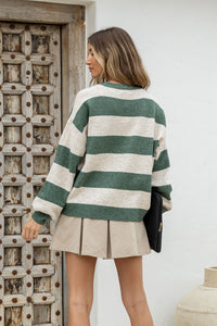 Brady Bunch Stripe Knit Khaki/Latte