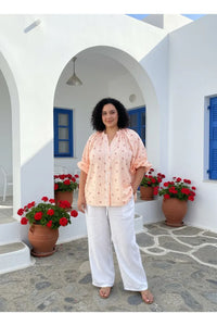 Cherry Print Shirt Tangerine