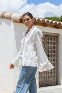 Ellie Tie Up Blouse White