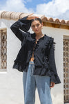 Ellie Tie Up Blouse Black