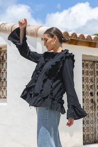 Ellie Tie Up Blouse Black