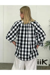 Nina Gingham Top Black