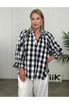 Nina Gingham Top Black