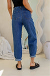Valentina Cuffed Barrel Jean Mid Blue