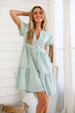Sofia Gingham Dress Sage