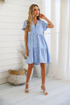 Sofia Gingham Dress Blue