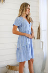 Sofia Gingham Dress Blue