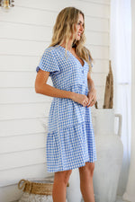 Sofia Gingham Dress Blue