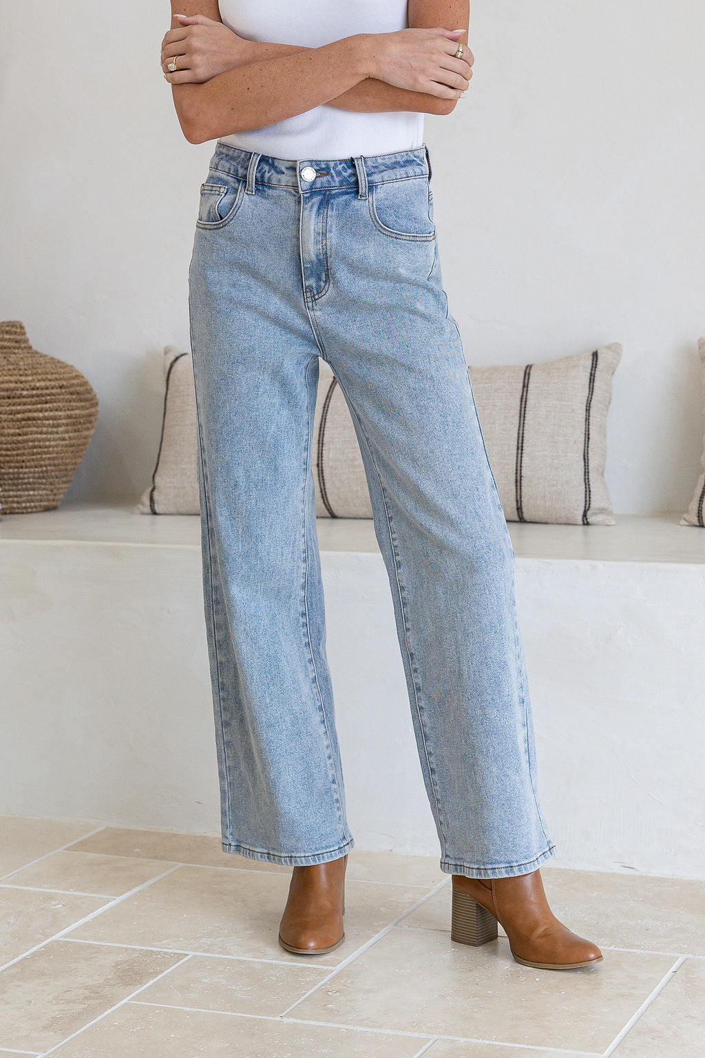 Lissa Wide Girlfriend Jean Light Blue